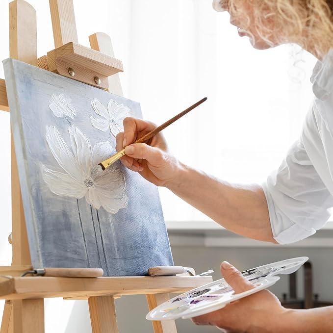 Halobios Stretched Canvases for Painting with 4x4 Inch, 6x6 Inch, 8x10 Inch, 3 Packs Pinting Blank Canvases for Acrylics,Oils & Other Painting Media, 5/8 Inch Profile 100% Cotton Artist Framed Canvas