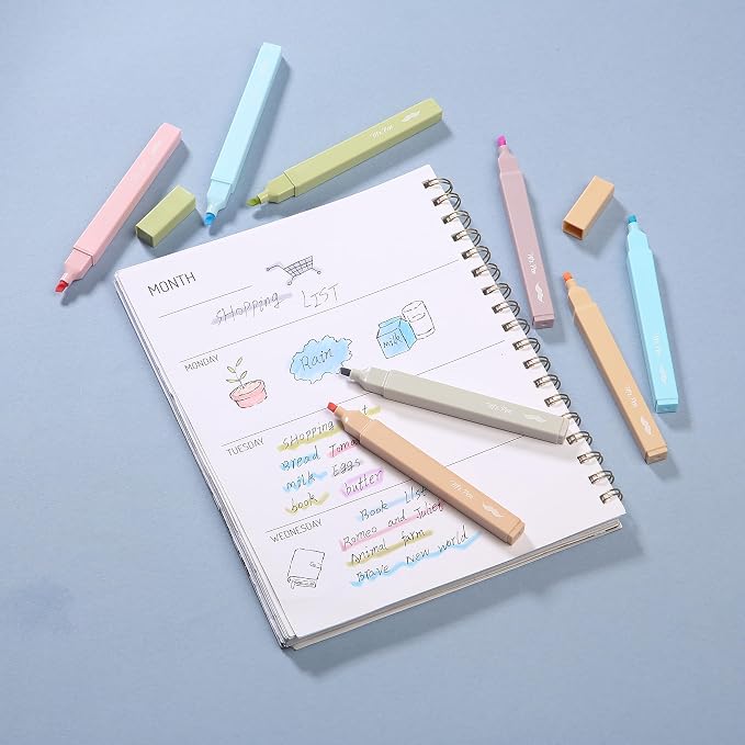 Mr. Pen- Aesthetic Highlighters No Bleed, 8 Pack, Assorted Colors | Chisel Tip, Cute Highlighters Assorted Colors for Journaling, Highlighting, Underlining, Fast Dry, Back to School Supplies