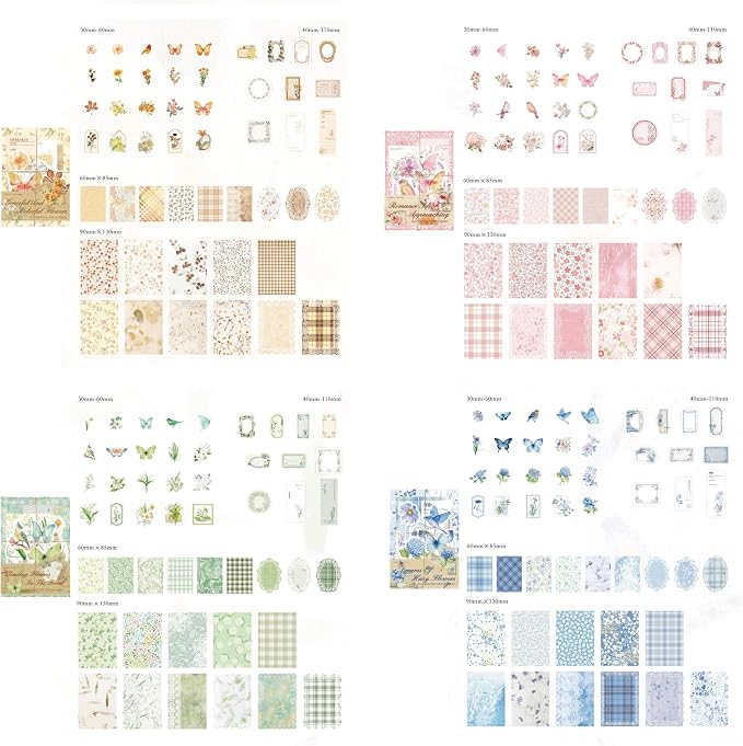 400 Sheets Scrapbook Papers Journaling Stickers Scrapbooking Supplies Kit Junk Journal Supplies Decorative Craft Stickers for Planner, Bullet Journal Collage Card Embellishment Retro Crafts