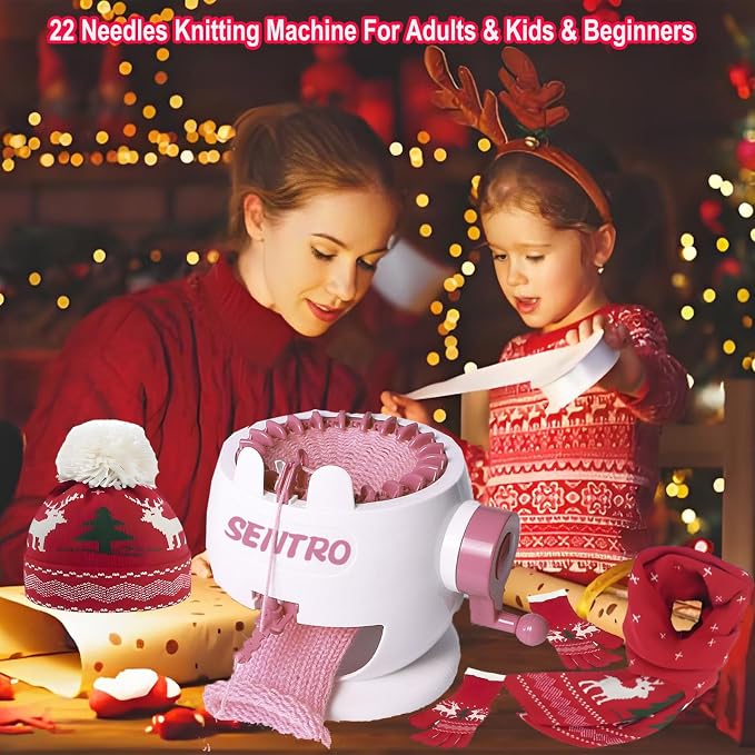 PKHOUHYI Sentro 22 Knitting Machine, Sentro 22 Needles Knitting Machine Automatic Circular Weaving Spinning Knitting Loom Machine Kit for Adults and Beginners for Kintting Toys/Scarf/Hats/Sweater