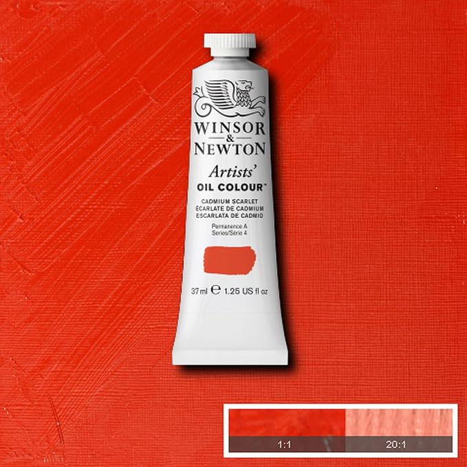 Winsor & Newton Artists' Oil Paint, 37ml Tube, Cadmium Scarlet