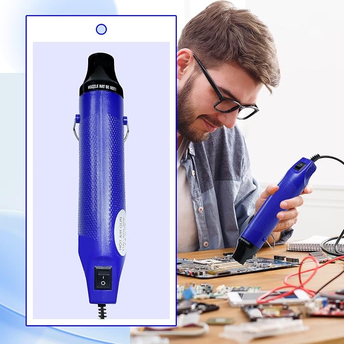 Heat Gun For Crafting, Mini Hot Air Gun For DIY Crafts,Heating Gun,Portable Heat-Gun Tool For Embossing Shrink Wrapping Drying Paint (Blue)
