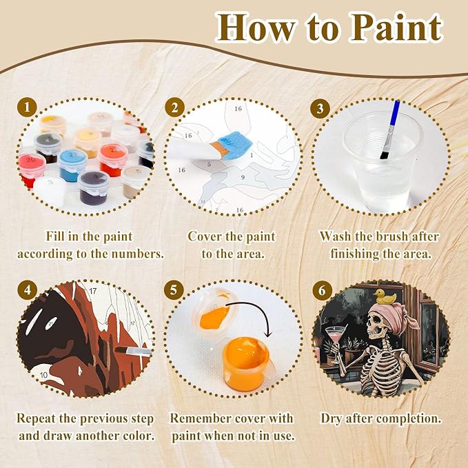 Skull Paint by Numbers Kit for Adults, Paint by Number for Adults 16x20 in