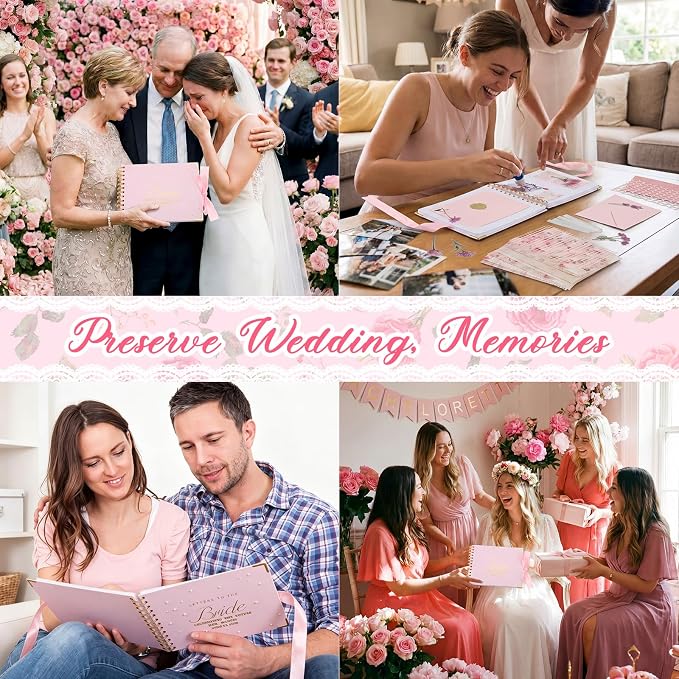 Letters to Bride Scrapbook,8.5 X 7 Inch,Classic,Pink