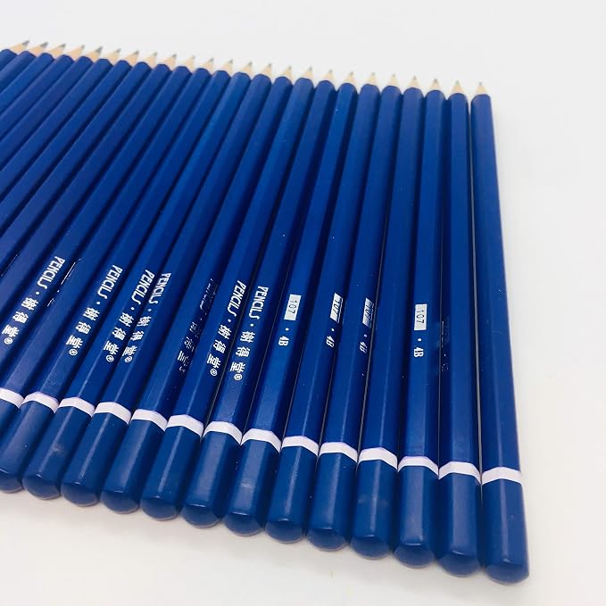XDT#4B Drawing Pencils 24 Piece Set, Pro Art Graphite Sketching&Shading Supplies, Ideal For Kid Beginner Student Adults Artist