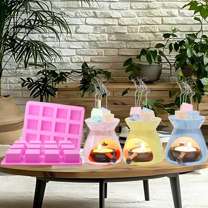 Wax Melts Molds Silicone,Square Candle Mold Silicone Molds for Wax Melts