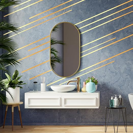 Zonon Gold Washi Tape for Wall Decor Self Adhesive 5/15/25mm