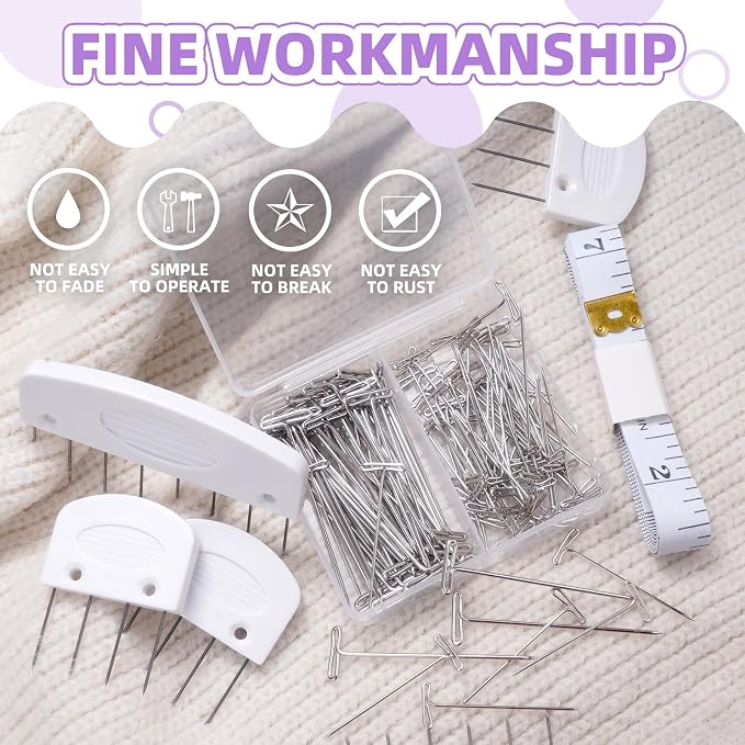 130 Pcs Knit Blockers Kits, Blocking Knit Combs Pins Set for Knitting