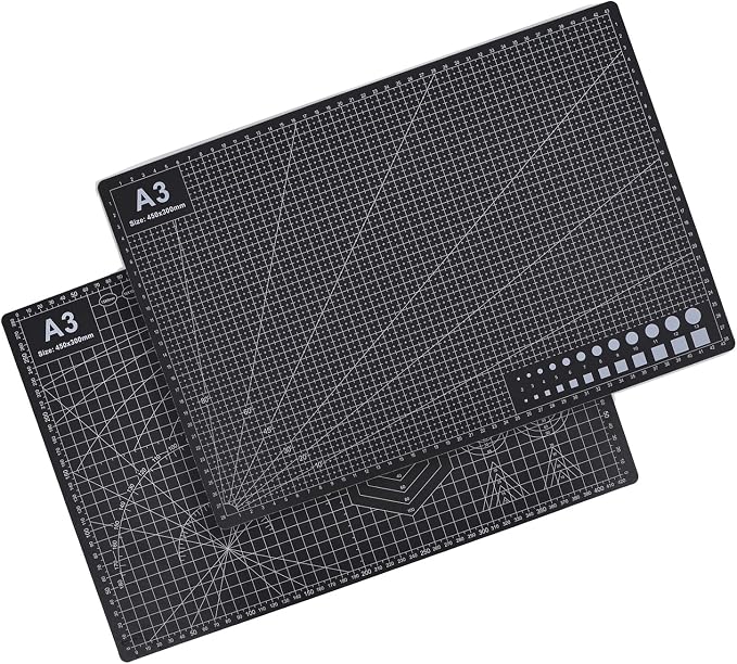 Cutting Mat A3 Black, Self Healing Cutting Mat 12x18 Inch, 5-Ply Craft Board Black, Hobby Board for Crafts 18x24 Inch
