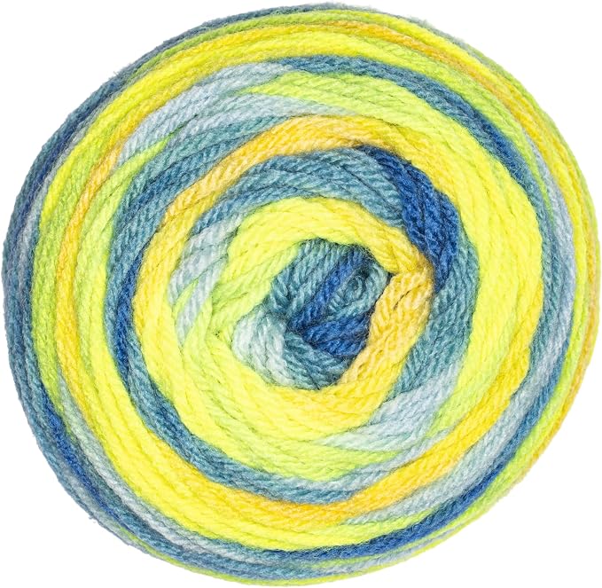 Red Heart Super Saver Ombre Yarn for Crocheting, Electric, 2-Pack | #4 Medium Worsted Weight 100% Acrylic Ombre Yarn for Blankets, Scarves, Hats, and Sweaters, 482 yards, 283g/10oz
