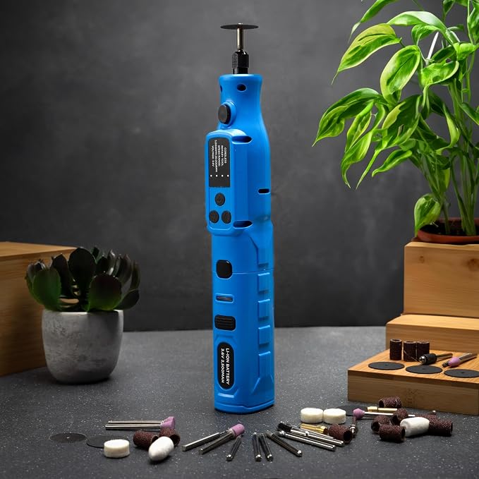 NEIKO 10581A Cordless Rotary Tool Kit, 46 Piece 3.6V Electric Engraving Pen, 1/8" Collet Rechargeable Mini Grinder, Handheld Mini Sander, 44pc Power Rotary Tools Accessory kit, Quick Change