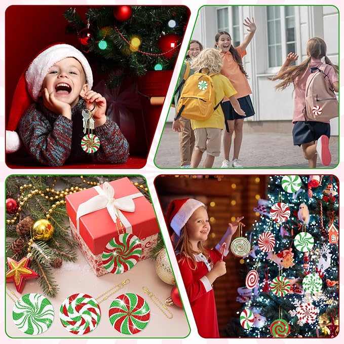 Tondiamo 20 Pcs Christmas Diamond Painting Keychain Kits