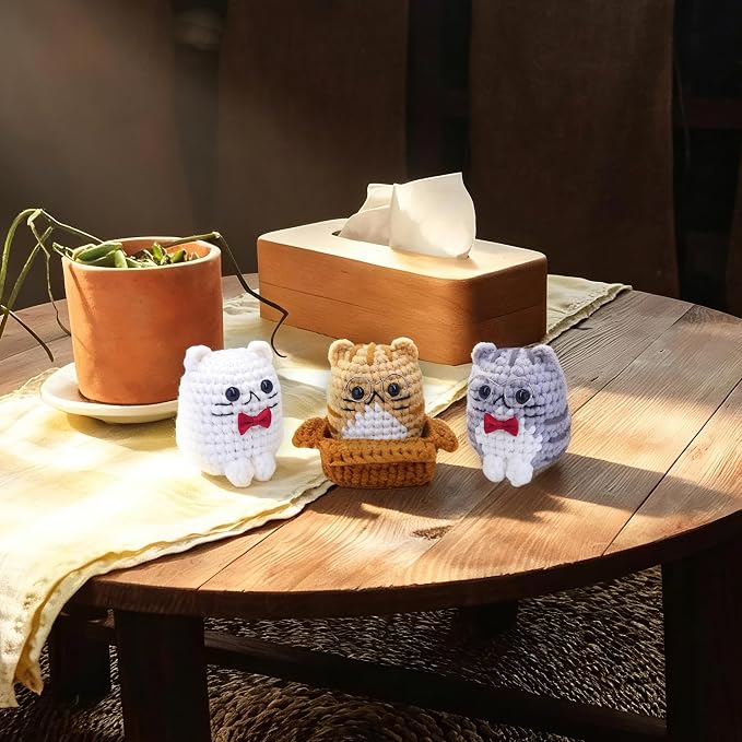 MASPODER Crochet Kit for Beginners Adults Complete Starter Cats Pattern