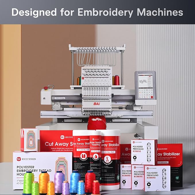 BAI Cut Away Stabilizer for Machine Embroidery 12"x12" 100 Sheets