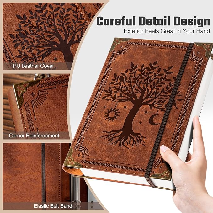 Ovesmusl PU Leather A5 Binder 6 Ring Refillable Journal Cover No Refill