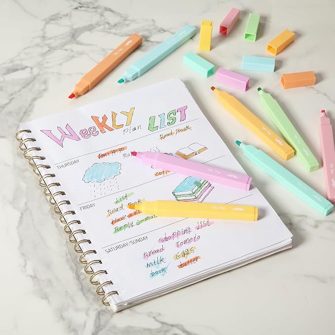 Mr. Pen- Aesthetic Highlighters, 8 pcs, Chisel Tip, Summer Colors | Cute Highlighter Assorted Colors, Bible Highlighters and Pens No Bleed Highlighter for Bible Pages No Bleed