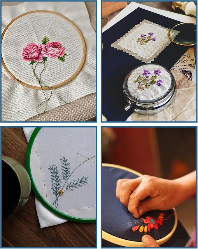 YUYUZSEN 59 Pcs Water Soluble Hand Sewing Stabilizers, Embroidery Stick and Stitch Embroidery Paper Wash Away, Floral Patterns for Hand Sewing Lovers, Adults (Plants Flowers)