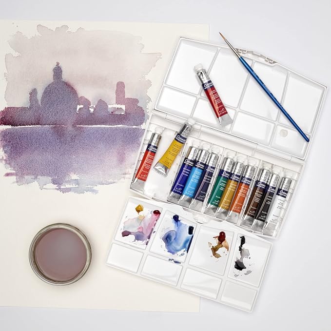 Winsor & Newton Cotman Watercolor Paint Set, 12 x 8ml Tube Travel Set | Watercolor Paint made with Fine Art Pigments, Transparent Color, Lightfast & Permanent, Good Tinting Strength