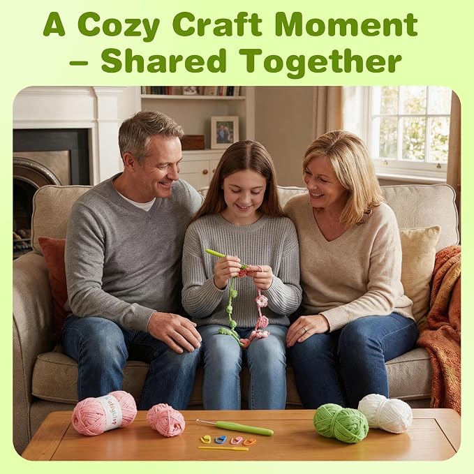 WaldyWop Crochet Kit for Beginners: 4 Flower Bracelets Starter Kit w/Videos