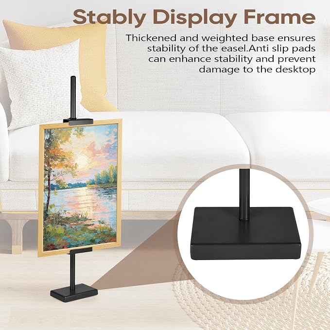 18'' Adjustable Tabletop Easel Stand, Black Easel for Display | Picture Easels for Display, Picture Frame Stand, Adjustable Art Easel,Picture stand for Artwork, Photo,Sign.