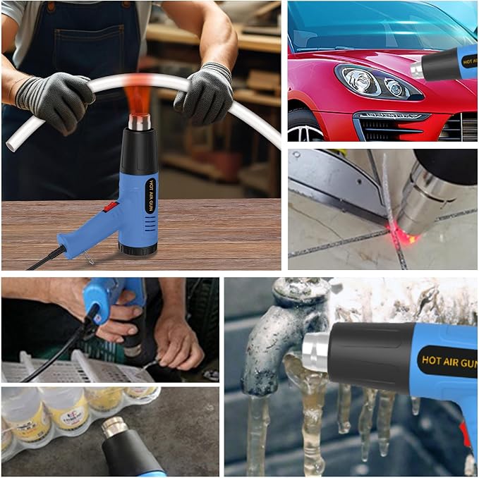 Heat gun,Fast Heat,2 Temp Settings,Overheat Protection with 4 Nozzle