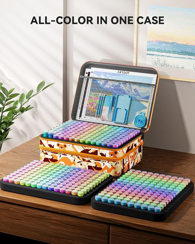 ARTDOT 420 Slots Storage Container for Diamond Art Kits for Adults,Portable Bead Storage Boxes for Diamond Painting Accessories and Tools