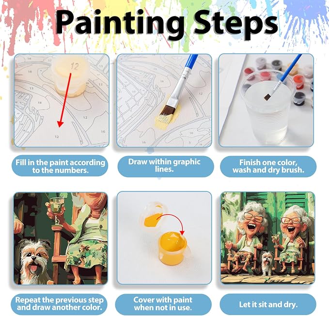 Paint by Numbers Kit for Adults, Adult Paint by Number Kits 16x20 Inch | Grandma Paint by Numbers Kit for Adults, Acrylic Painting by Numbers, DIY Arts and Crafts for Gifts or Home Decor