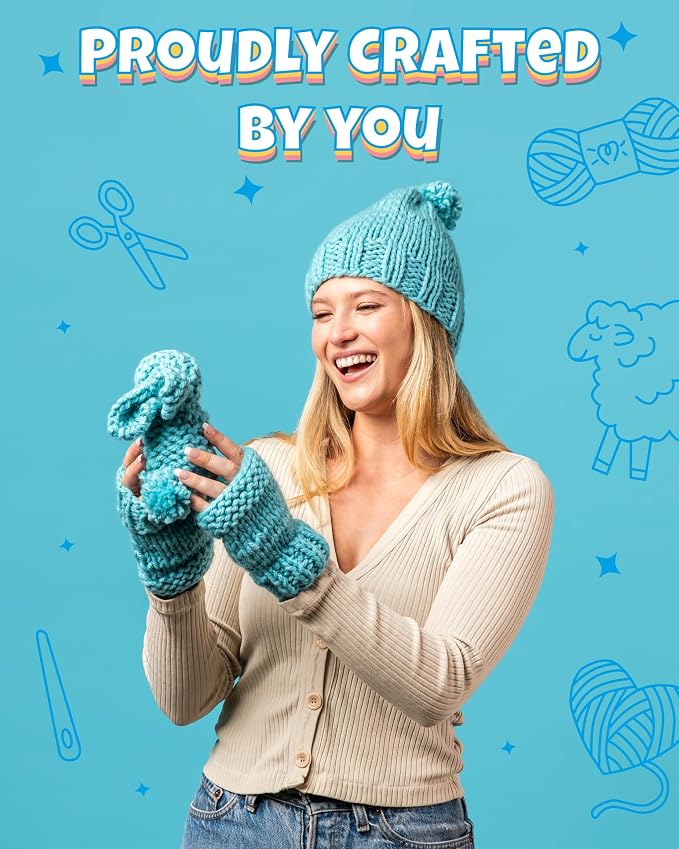 Complete Knitting Kit for Beginners - Learn to Knit Kit with Knitting Accessories Like Thick Beginner Yarn, Bamboo Needles for Beginners & More - Includes Video Tutorials & Written Guide
