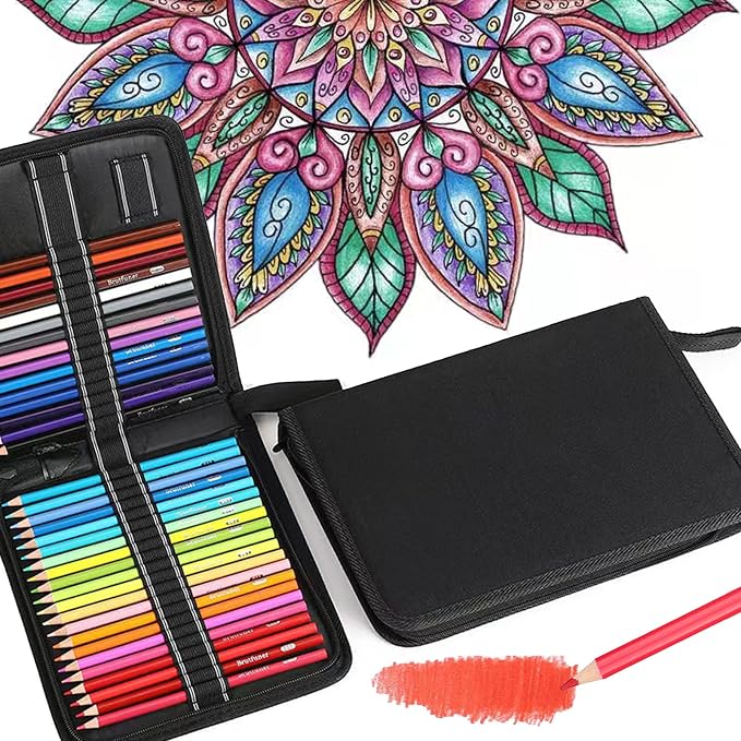 Red Pink Colored Pencils,Oil Based Wooden Colored Pencil Set for Adults Coloring Books Drawing Sketching Art Supplies 24 Color