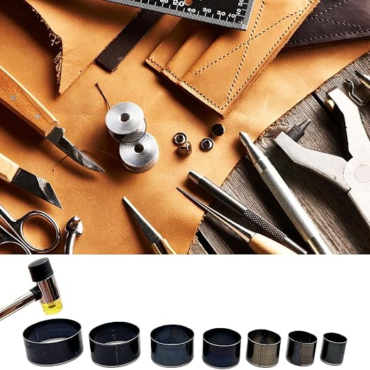7 Pcs Leather Hole Punch Set, Round Hole Punch Tool, Leather Craft