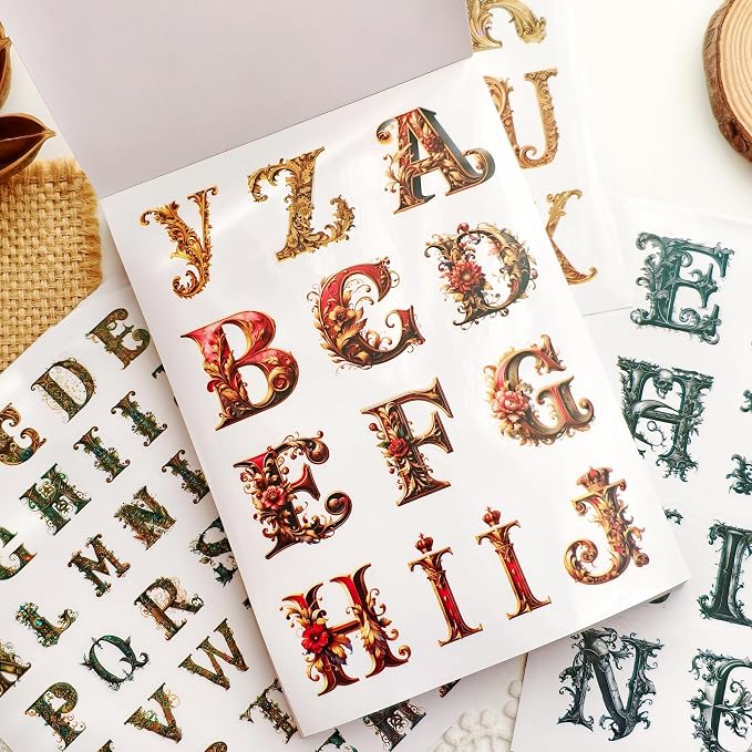 Alphabet & Number Stickers, 50 Sheets Vinyl Letters for DIY Crafts | Perfect for decorating journals, planners, scrapbooks, greeting cards, gifts, and creative DIY projects.