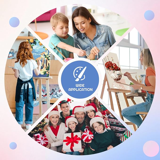 Camocin 6 Pack Paint by Numbers Kit for Adults, Lemon Canvas Painting Set | 8x12 Inch, DIY Acrylic Painting Craft Kit for Beginners without Frame, Relaxing Creative Hobby, Home Wall Decor, Gift