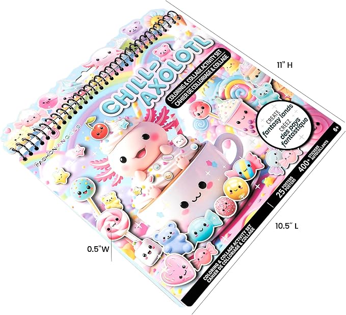 Fashion Angels Chill Axolotl Coloring & Collage Activity Set