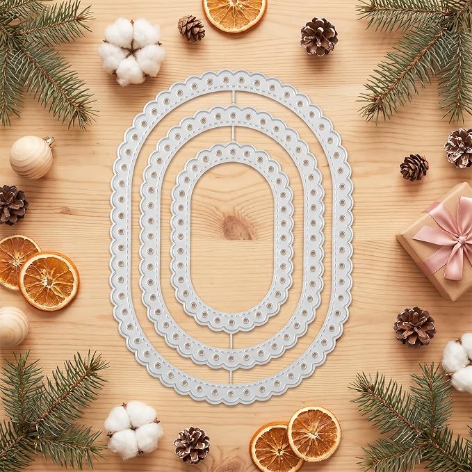 Oval Metal Die Cuts, Practical Die Cuts for Card Making 5.24x3.8In | Carbon Steel Cutting Die Stamps and Dies for Card Making DIY Crafts Scrapbooking