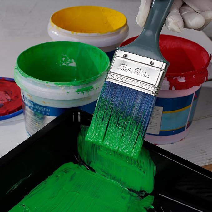 Bates Vintage Color Plastic Handle Paint Brushes - 4 Pack, Stain & Furniture Brushes, Ideal for Walls & Painting
