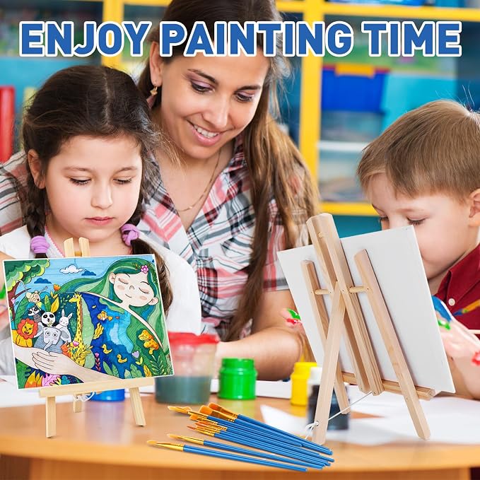 ESRICH 182PCS Acrylic Paint Set with 11.8 in Wooden Easels | 8 x 10 in Canvas Boards, Paint Brushes Canvas Panel Painting Kit for Acrylic Oil Watercolor Beginners