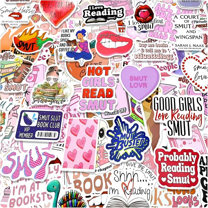 EOAOD 100 Book Stickers for Kindle, Smutty Bookish Stickers for Adults | Waterproof Vinyl for Laptops, Water Bottles, Journals and E-Readers, Made for Romance Fans, Book Lovers and BookTok Gifts