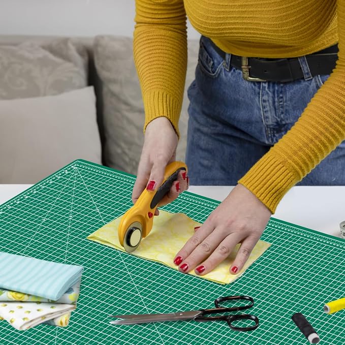 Headley Tools 39.4'' X 78.7'' Thickened Self Healing Cutting Mat, Rotary Cutting Sewing Mat for Crafts, Durable 5-Ply Table Cutting Board for Fabric Quilting Leather Hobby Project, (Green)