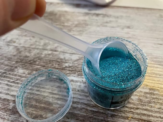 Ranger Metallic Embossing Powder Set, Embossing Powder Spoons, Red Tinsel, Green Tinsel, Gold Tinsel, Silver Tinsel, Frosted Crystal and Blue Tinsel