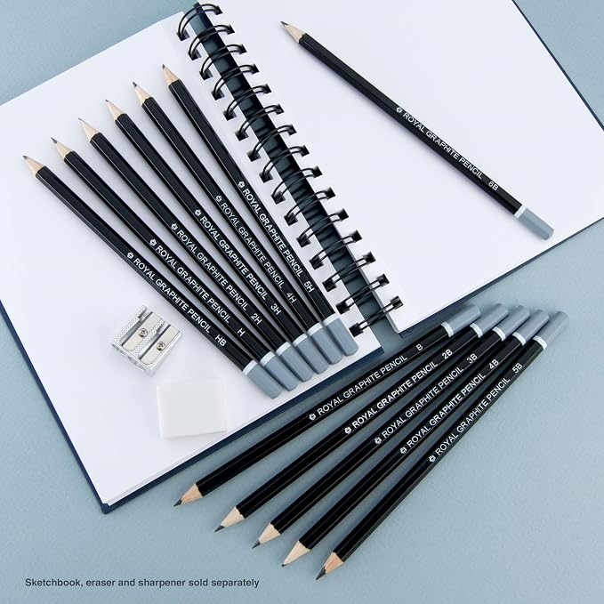 Royal & Langnickel SPEN-12 Essentials Sketching Pencil Set, 12-Piece