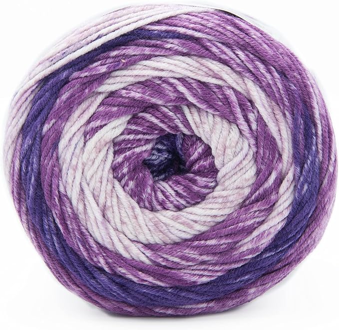 Lion Brand Yarn, Mandala Ombré Yarn, Chi, Purple Multicolor, 3 Pack | Variegated Yarn for Crochet, Knit, Crafts, Soft, Acrylic Fiber for Blankets, Worsted Weight Sweaters, Colorful Shawls