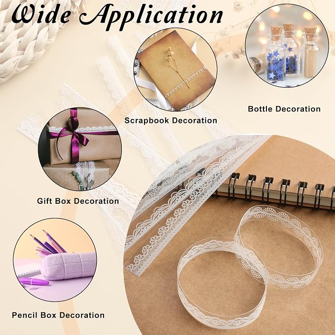 120 Pcs Coquette Lace Stickers - Vintage Aesthetic Scrapbook Stickers for Wedding Planners, Journals & Crafts