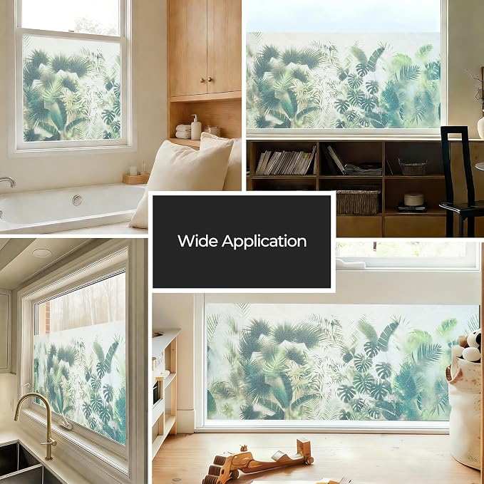 ADD.HERES Stained Glass Window Film, Window Film Decorative, 17.5 x 78.7 in