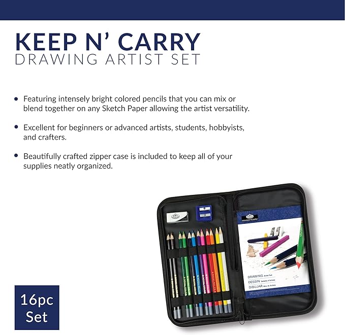Royal & Langnickel Drawing Essentials Keep N' Carry Set, Packaging May Vary