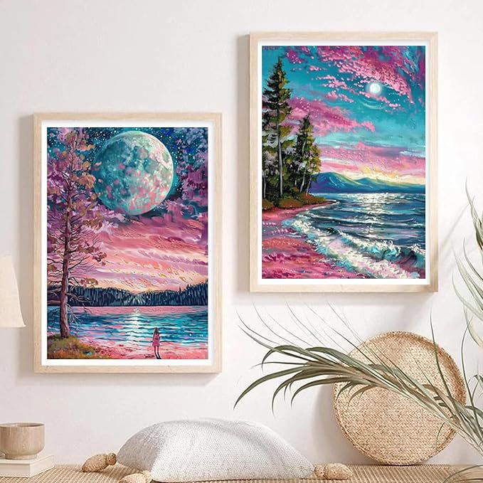Leatrice 6 Pcs Landscape Diamond Painting Kits for Adults Diamond Art Kits