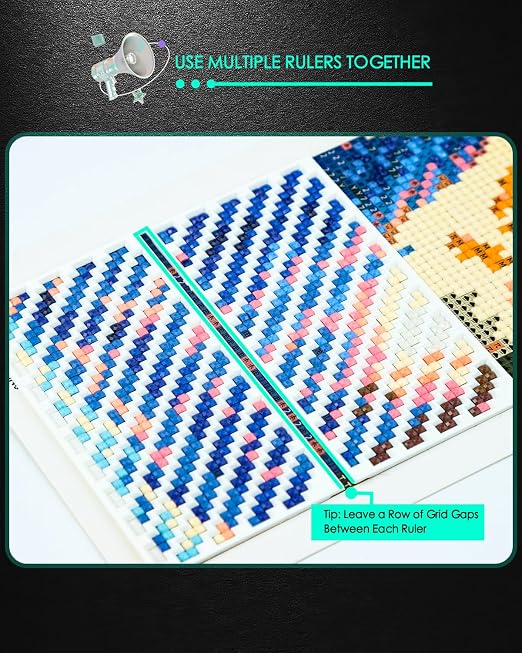 Foreveryoung Diamond Painting Zigzag Rulers, 9 PCS Tools for Square Kits