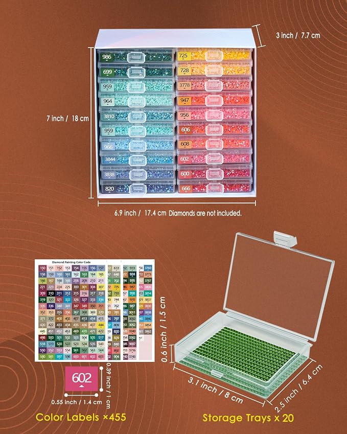 Diamond Art Trays With Lids, 20PCS Diamond Painting Trays, Gift Box