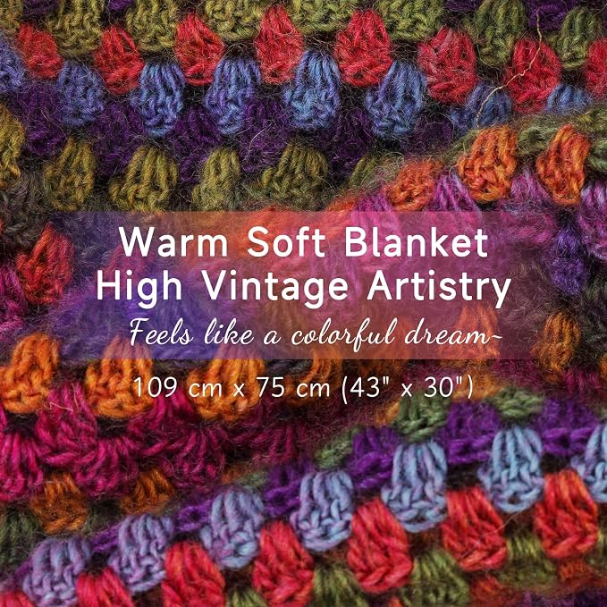 Aeelike Crochet Blanket Kit for Adults Advanced,Boho Vintage Blanket Craft