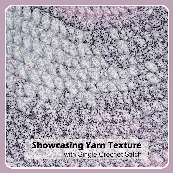 Super Soft Velvet Chenille Yarn for Crocheting and Knitting-Easy to Crochet-Bulky, 3.5oz/93yds of Each Skein-Chunky Plush Yarn for Hand Craft Blanket Ammigurumi DIY (Lilac Mist, 6 Pack)