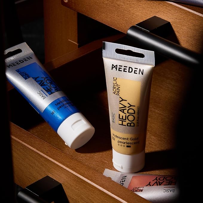MEEDEN Metallic Acrylic Paint Set: 6 X 2oz / 60ml Colors Paint Tubes | Thick Halloween Art Craft Paints for Pumpkins Painting Party Canvas Crafts Metal